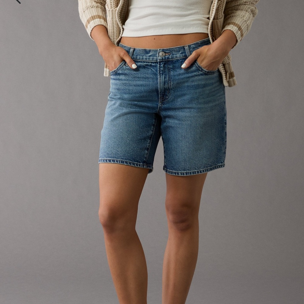 American Eagle Outfitters Classic Blue Jean Bermuda Shorts strigid 8